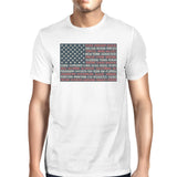 50 States US Flag t-Shirt  White Cotton - AdeleEmbroidery
