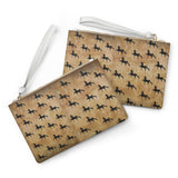 Saddlebred Print Brown Clutch Bag