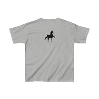 Kids Heavy Cotton™ Tee with Saddlebred Print front and back - AdeleEmbroidery