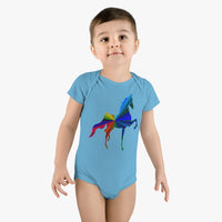 Baby Short Sleeve Onesie® MultiColor Saddlebred Print