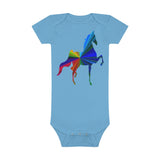 Baby Short Sleeve Onesie® MultiColor Saddlebred Print