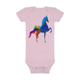 Baby Short Sleeve Onesie® MultiColor Saddlebred Print