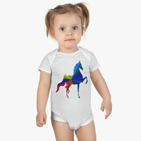 Baby Short Sleeve Onesie® MultiColor Saddlebred Print