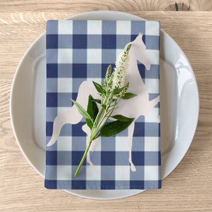 Saddlebred Print White & Blue Napkins