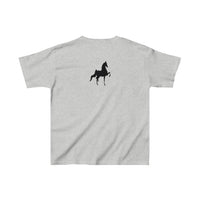 Kids Heavy Cotton™ Tee with Saddlebred Print front and back - AdeleEmbroidery