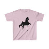 Kids Heavy Cotton™ Tee with Saddlebred Print front and back - AdeleEmbroidery