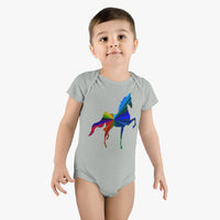 Baby Short Sleeve Onesie® MultiColor Saddlebred Print