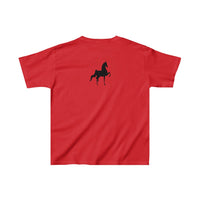 Kids Heavy Cotton™ Tee with Saddlebred Print front and back - AdeleEmbroidery