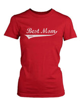 Best Mom Ever Red Cotton Graphic T-Shirt - Cute Mother's Day Gift Idea - AdeleEmbroidery