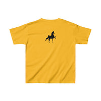 Kids Heavy Cotton™ Tee with Saddlebred Print front and back - AdeleEmbroidery