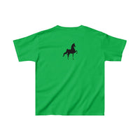 Kids Heavy Cotton™ Tee with Saddlebred Print front and back - AdeleEmbroidery