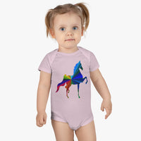 Baby Short Sleeve Onesie® MultiColor Saddlebred Print