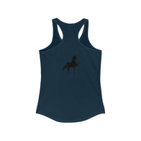 Women's Ideal Racerback Tank Saddlebred Print front & back - AdeleEmbroidery