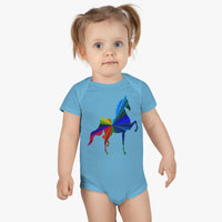 Baby Short Sleeve Onesie® MultiColor Saddlebred Print