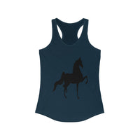 Women's Ideal Racerback Tank Saddlebred Print front & back - AdeleEmbroidery