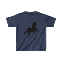 Kids Heavy Cotton™ Tee with Saddlebred Print front and back - AdeleEmbroidery