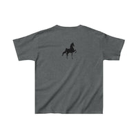 Kids Heavy Cotton™ Tee with Saddlebred Print front and back - AdeleEmbroidery