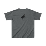 Kids Heavy Cotton™ Tee with Saddlebred Print front and back - AdeleEmbroidery