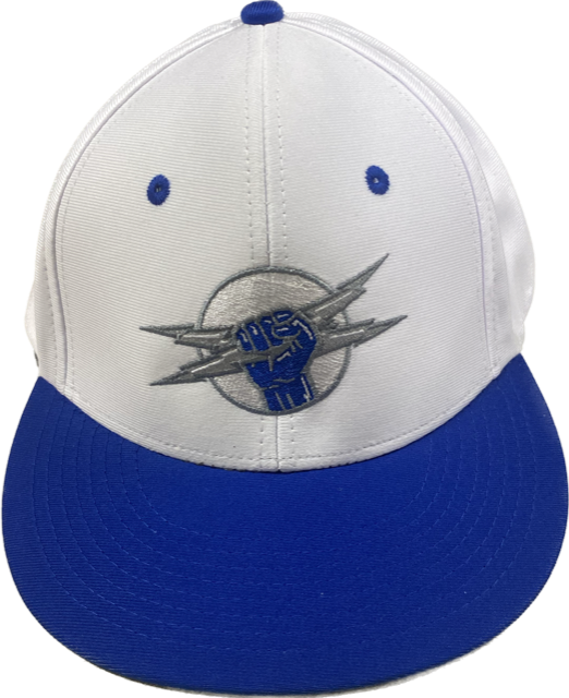 Football Haymaker Flexfit White & Royal Blue - AdeleEmbroidery