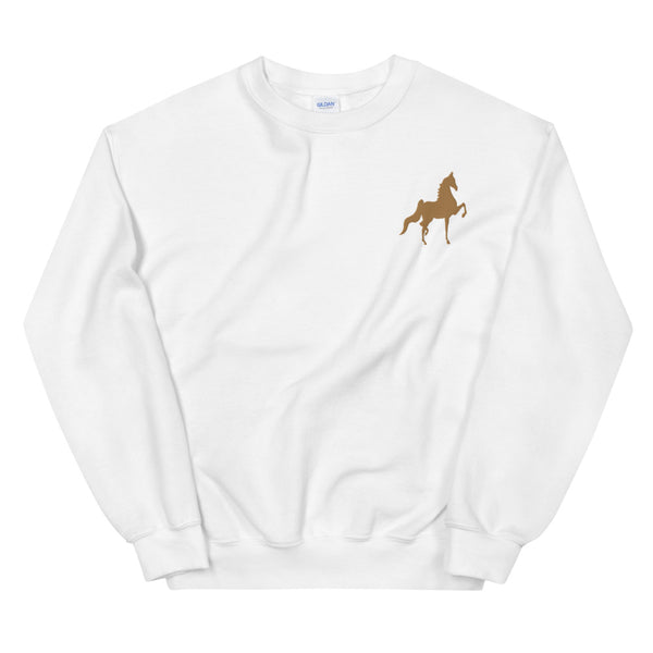 Unisex Sweatshirt with Old Gold Saddlebred Embroidered - AdeleEmbroidery