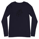 Unisex Long Sleeve Tee with Horse Print - AdeleEmbroidery