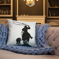 Basic Pillow with Roping Print and Cowboy Up - AdeleEmbroidery