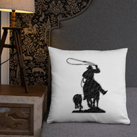 Basic Pillow with Roping Print and Cowboy Up - AdeleEmbroidery