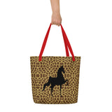 Saddlebred Leopard Print Beach Bag - AdeleEmbroidery