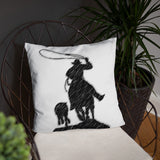 Basic Pillow with Roping Print and Cowboy Up - AdeleEmbroidery