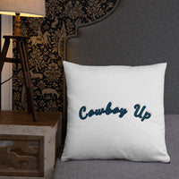 Basic Pillow with Roping Print and Cowboy Up - AdeleEmbroidery