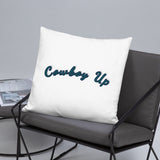 Basic Pillow with Roping Print and Cowboy Up - AdeleEmbroidery