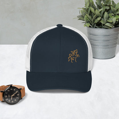 Trucker Cap with Horse Embroidery - AdeleEmbroidery