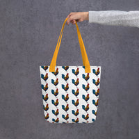 Tote bag with Rooster Print - AdeleEmbroidery