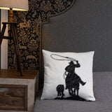 Basic Pillow with Roping Print and Cowboy Up - AdeleEmbroidery