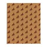 Throw Blanket Brown Saddlebred Print - AdeleEmbroidery