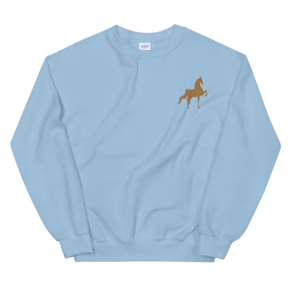 Unisex Sweatshirt with Old Gold Saddlebred Embroidered - AdeleEmbroidery