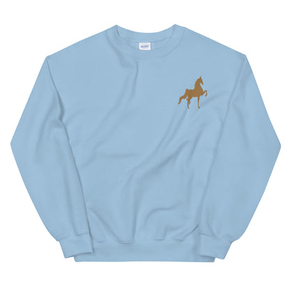 Unisex Sweatshirt with Old Gold Saddlebred Embroidered - AdeleEmbroidery