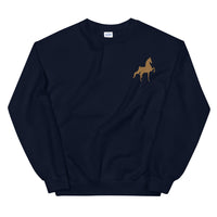 Unisex Sweatshirt with Old Gold Saddlebred Embroidered - AdeleEmbroidery