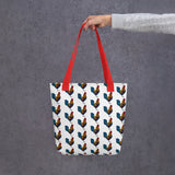 Tote bag with Rooster Print - AdeleEmbroidery