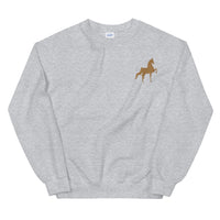 Unisex Sweatshirt with Old Gold Saddlebred Embroidered - AdeleEmbroidery