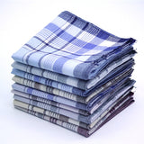 5Pcs Multicolor Plaid Stripe Handkerchiefs  100% Cotton - AdeleEmbroidery