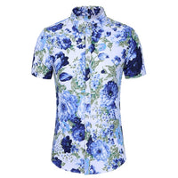 Men's Short Sleeve Hawaiian Shirts - AdeleEmbroidery