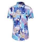 Men's Short Sleeve Hawaiian Shirts - AdeleEmbroidery