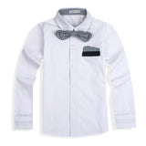 Children's Shirts England Style With Plaid Bow Tie