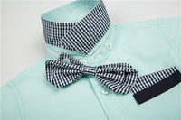 Children's Shirts England Style With Plaid Bow Tie